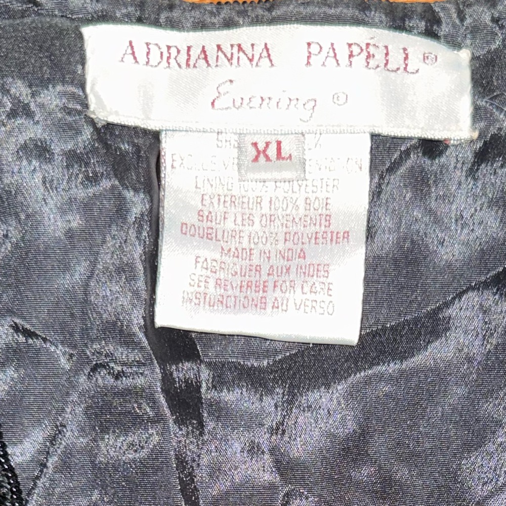 Vintage Adrianna Papell Evening Beaded Black Bolero Formal Shrug Jacket - XL - Picture 5 of 5